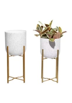 Promo 👍 Glam Metal Planter - Set of 2 by Monroe Lane 😍 -Monroe Lane Sales Belk 12833
