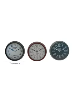 Cheapest 🌟 Traditional Metal Wall Clock - Set of 3 by Monroe Lane 🎉 -Monroe Lane Sales Belk 12867