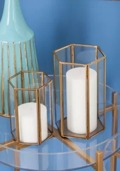 Cheap 🔥 Modern Glass Candle Lantern - Set of 3 by Monroe Lane ✔️ -Monroe Lane Sales Belk 12917