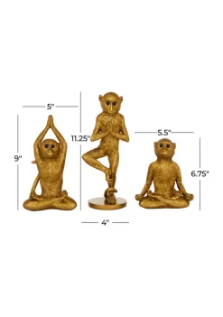Top 10 💯 Eclectic Polystone Sculpture - Set of 3 by Monroe Lane 👏 -Monroe Lane Sales Belk 12922