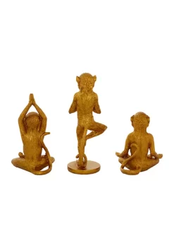 Top 10 💯 Eclectic Polystone Sculpture - Set of 3 by Monroe Lane 👏 -Monroe Lane Sales Belk 12923