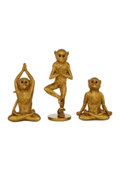 Top 10 💯 Eclectic Polystone Sculpture - Set of 3 by Monroe Lane 👏 -Monroe Lane Sales Belk 12924