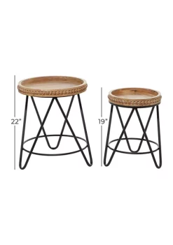 Budget 👏 Modern Metal Accent Table - Set of 2 by Monroe Lane 🥰 -Monroe Lane Sales Belk 12949
