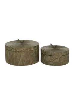 Best deal 🎁 Vintage Metal Decorative Jars - Set of 2 by Monroe Lane 🔔