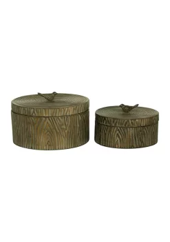 Best deal 🎁 Vintage Metal Decorative Jars - Set of 2 by Monroe Lane 🔔 -Monroe Lane Sales Belk 12975