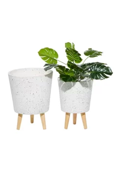 Hot Sale 👏 Contemporary Magnesium Oxide Planter - Set of 2 by Monroe Lane 🔥