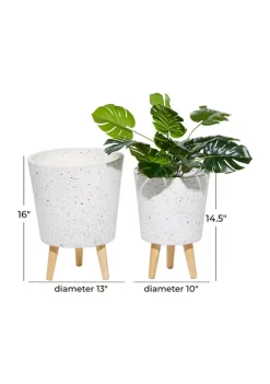 Hot Sale 👏 Contemporary Magnesium Oxide Planter - Set of 2 by Monroe Lane 🔥 -Monroe Lane Sales Belk 13058