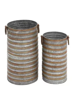 Best reviews of π Farmhouse Metal Planter - Set of 2 by Monroe Lane π