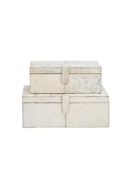 Coupon 👍 Glam Leather Box - Set of 2 by Monroe Lane 😀 -Monroe Lane Sales Belk 1311