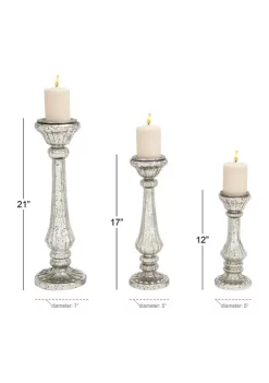 Promo 🤩 Traditional Glass Candle Holder - Set of 3 by Monroe Lane 🔔 -Monroe Lane Sales Belk 13114