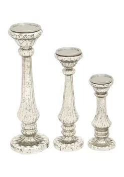 Promo 🤩 Traditional Glass Candle Holder - Set of 3 by Monroe Lane 🔔 -Monroe Lane Sales Belk 13115