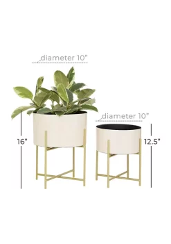 Discount ❤️ Modern Metal Planter - Set of 2 by Monroe Lane 😍 -Monroe Lane Sales Belk 13119