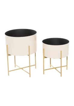 Discount ❤️ Modern Metal Planter - Set of 2 by Monroe Lane 😍 -Monroe Lane Sales Belk 13121