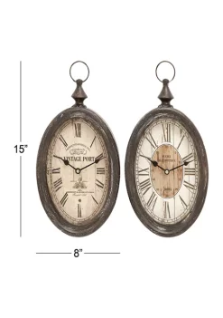 Coupon 🧨 Vintage Metal Wall Clock - Set of 2 by Monroe Lane 🔥 -Monroe Lane Sales Belk 13141