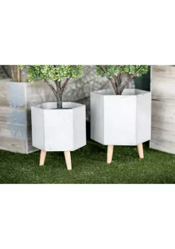 Best Pirce 😉 Contemporary Magnesium Oxide Planter - Set of 2 by Monroe Lane ⭐ -Monroe Lane Sales Belk 13253