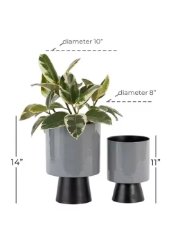 Best deal 🛒 Modern Metal Planter - Set of 2 by Monroe Lane 😍 -Monroe Lane Sales Belk 13276