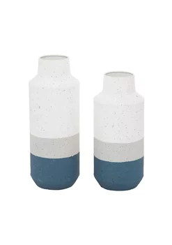 Budget ⭐ Coastal Metal Vase - Set of 2 by Monroe Lane 💯 -Monroe Lane Sales Belk 13326