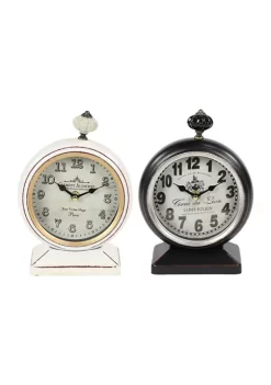 Coupon 😍 Vintage Metal Clock - Set of 2 by Monroe Lane 😉 -Monroe Lane Sales Belk 13338