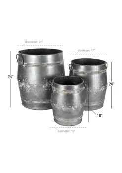 New 🔥 Farmhouse Metal Planter - Set of 3 by Monroe Lane ⌛ -Monroe Lane Sales Belk 13370