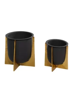 New ⭐ Glam Metal Planter - Set of 2 by Monroe Lane 🔥 -Monroe Lane Sales Belk 13391
