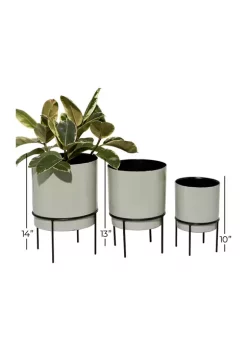 Cheap 🥰 Contemporary Metal Planter - Set of 3 by Monroe Lane ⭐ -Monroe Lane Sales Belk 13395