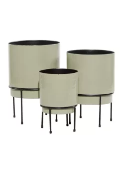 Cheap 🥰 Contemporary Metal Planter - Set of 3 by Monroe Lane ⭐ -Monroe Lane Sales Belk 13396
