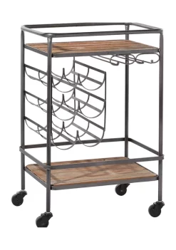Discount 😉 Industrial Wood Bar Cart by Monroe Lane 😀 -Monroe Lane Sales Belk 13416