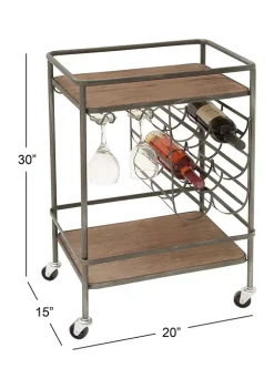 Discount 😉 Industrial Wood Bar Cart by Monroe Lane 😀 -Monroe Lane Sales Belk 13417