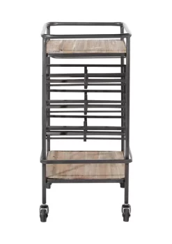 Discount 😉 Industrial Wood Bar Cart by Monroe Lane 😀 -Monroe Lane Sales Belk 13418
