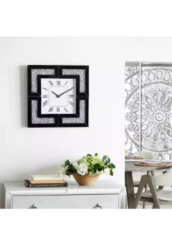 Discount 🛒 Glam Wood Wall Clock by Monroe Lane 🔔 -Monroe Lane Sales Belk 13447