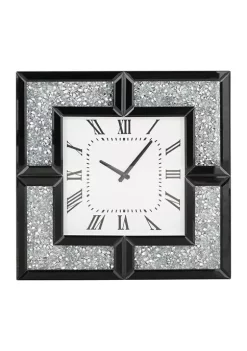 Discount 🛒 Glam Wood Wall Clock by Monroe Lane 🔔 -Monroe Lane Sales Belk 13451