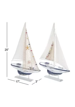 Budget 🌟 Coastal Wood Sculpture - Set of 2 by Monroe Lane ❤️ -Monroe Lane Sales Belk 13516