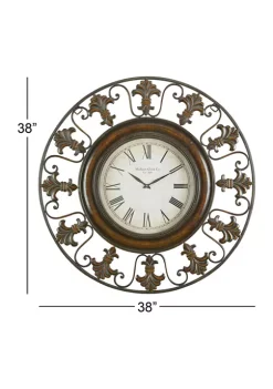 Cheap 🧨 Rustic Metal Wall Clock by Monroe Lane ⭐ -Monroe Lane Sales Belk 13612