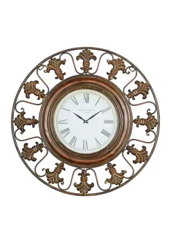 Cheap 🧨 Rustic Metal Wall Clock by Monroe Lane ⭐ -Monroe Lane Sales Belk 13614
