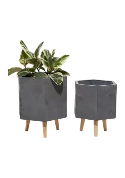 Hot Sale 👏 Contemporary Ceramic Planter - Set of 2 by Monroe Lane 🌟