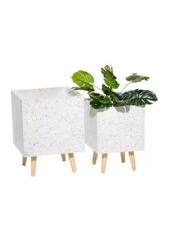Budget 👏 Contemporary Magnesium Oxide Planter - Set of 2 by Monroe Lane 🥰