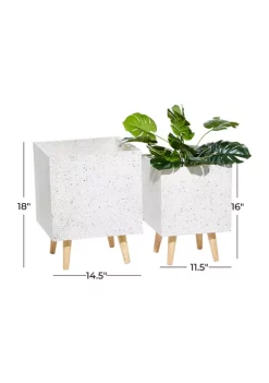 Budget 👏 Contemporary Magnesium Oxide Planter - Set of 2 by Monroe Lane 🥰 -Monroe Lane Sales Belk 13811