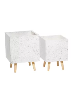 Budget 👏 Contemporary Magnesium Oxide Planter - Set of 2 by Monroe Lane 🥰 -Monroe Lane Sales Belk 13813