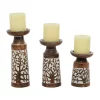 Promo 😍 Coastal Mango Wood Candle Holder - Set of 3 by Monroe Lane 🥰