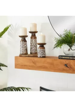 Promo 😍 Coastal Mango Wood Candle Holder - Set of 3 by Monroe Lane 🥰 -Monroe Lane Sales Belk 13854