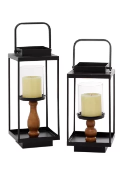 Best Pirce 🔔 Iron Contemporary Lantern Set of 2 by Monroe Lane 👏