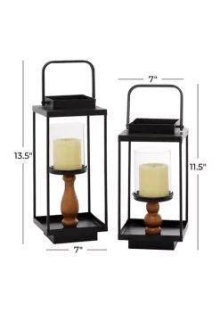 Best Pirce 🔔 Iron Contemporary Lantern Set of 2 by Monroe Lane 👏 -Monroe Lane Sales Belk 13877