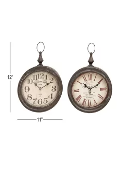 Best reviews of 🧨 Vintage Metal Wall Clock - Set of 2 by Monroe Lane 🛒 -Monroe Lane Sales Belk 14101