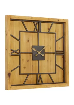 Promo 🛒 Farmhouse Wood Wall Clock by Monroe Lane 👏 -Monroe Lane Sales Belk 14121
