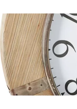 Buy ⭐ Rustic Wood Wall Clock by Monroe Lane 👍 -Monroe Lane Sales Belk 14175