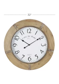 Buy ⭐ Rustic Wood Wall Clock by Monroe Lane 👍 -Monroe Lane Sales Belk 14176