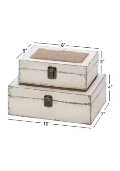 Brand new 🌟 Farmhouse Wood Box - Set of 2 by Monroe Lane ⌛ -Monroe Lane Sales Belk 14204