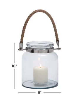 Discount 💯 Coastal Glass Lantern by Monroe Lane 🥰 -Monroe Lane Sales Belk 14258