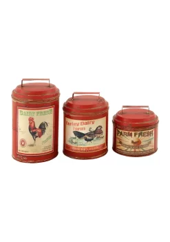 Cheap 🥰 Farmhouse Metal Decorative Jars - Set of 3 by Monroe Lane 😀 -Monroe Lane Sales Belk 14266