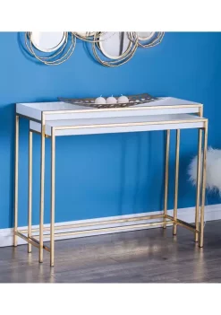 Hot Sale 🛒 Contemporary Metal Console Table - Set of 2 by Monroe Lane 🎁 -Monroe Lane Sales Belk 14291